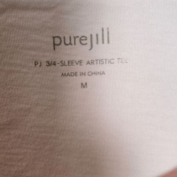 Pure Jill 3/4 Sleeve Artistic Tee Women's Pink Size Medium - Picture 4 of 4